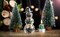 Crystal Snowman Figurines Collectibles with Hat, Table Decor Paperweight